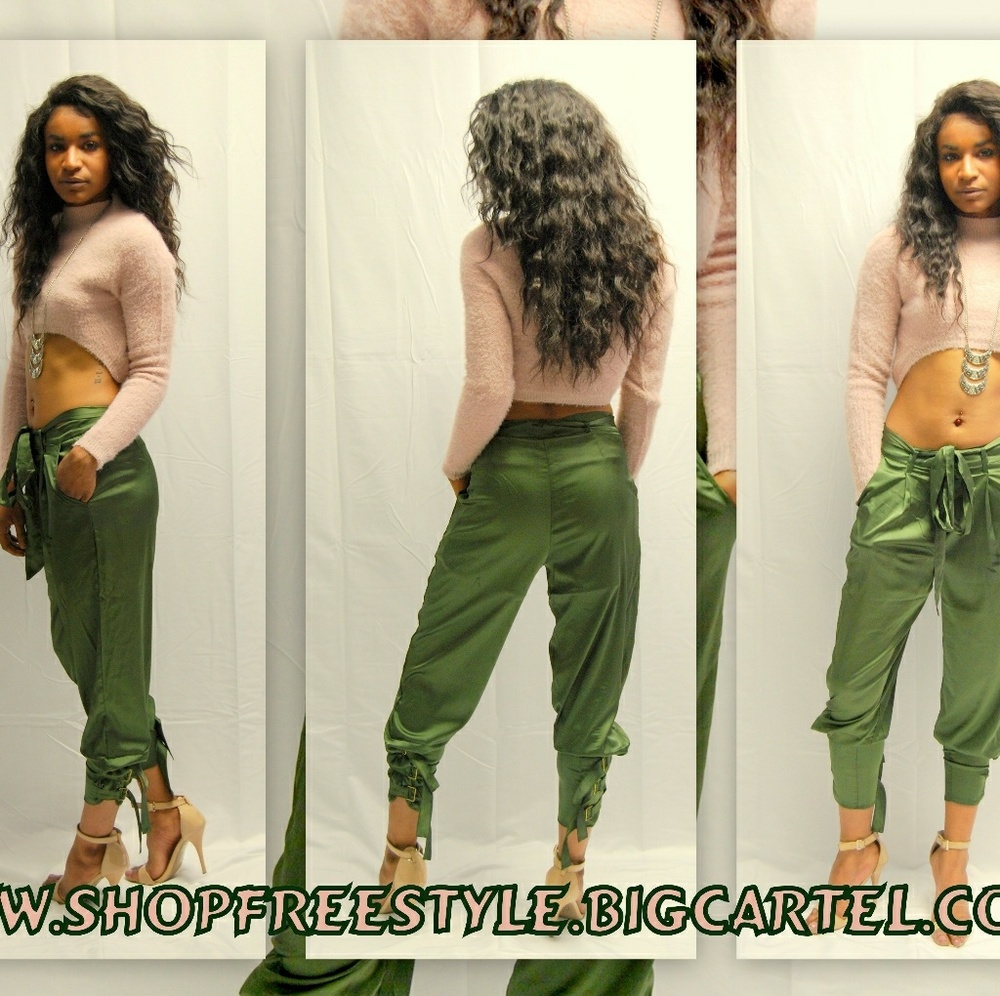 🌸🌸Olive Satin Joggers🌸🌸